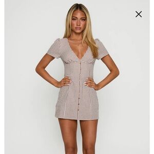 Princess Polly Loveliness Playsuit Brown Check